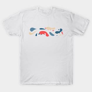 Soft Red White Blue Wave of Platypi T-Shirt